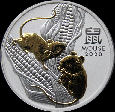 3-COIN SET YEAR OF THE MOUSE, Serie Lunar III 2020 3 x 1 oz Silber, 3 x 1$, 2020