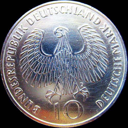 5. MOTIV DER OLYMPIAMÜNZE, Serie 10 DM Silbermünze, 1970