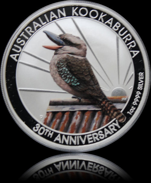 Kookaburra Colored Berlin, Kookaburra Series, 1oz Silver Colored Proof $1, 2020