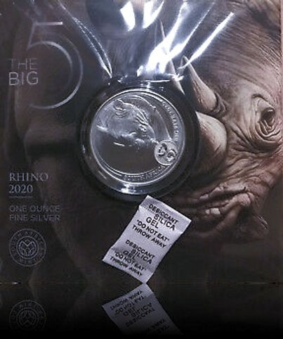 RHINO, Series Big Five Series I, 1 oz Silver BU, 2020