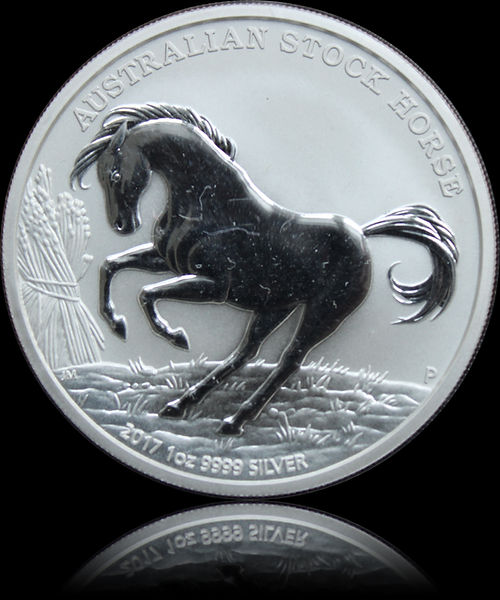 AUSTRALIAN STOCK HORSE 2017, Stock Horse series in a blister 1 oz silver $1, 2017