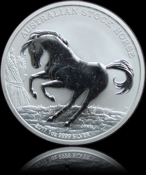 AUSTRALIAN STOCK HORSE 2017, Serie Stock Horse im Blister 1 oz Silber 1$, 2017