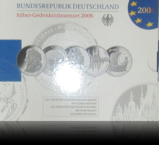 Vintage set 2007 silver 10-Euro Germany proof