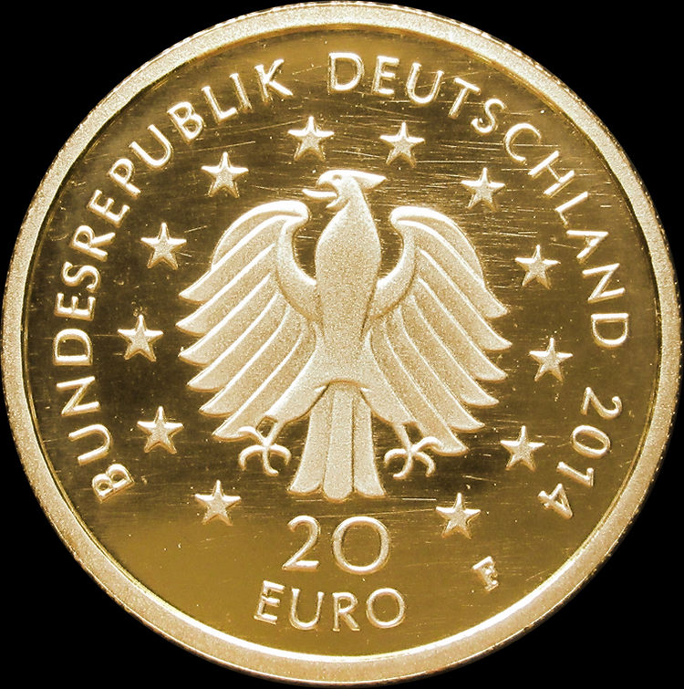 SPRUCE, German Forest series, 1/8 oz gold 20 euros -A-, 2012