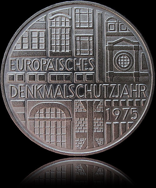 EUROPÄISCHES DENKMALSCHUTZJAHR 1975, 5 DM Silbermünze