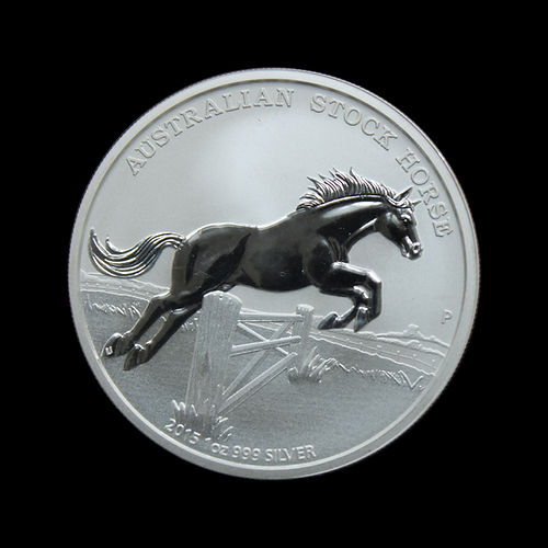 AUSTRALIAN STOCK HORSE 2015, Stock Horse series in blister, 1 oz silver $1, 2015