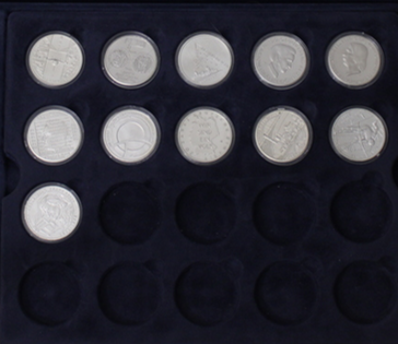 51 Stück, Serie 10 € Silber Gedenkmünzen Deutschland, Stempelglanz, 2002 - 2011