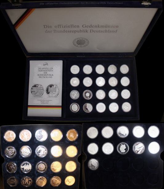 51 Stück, Serie 10 € Silber Gedenkmünzen Deutschland, Spiegelglanz, 2002-2011