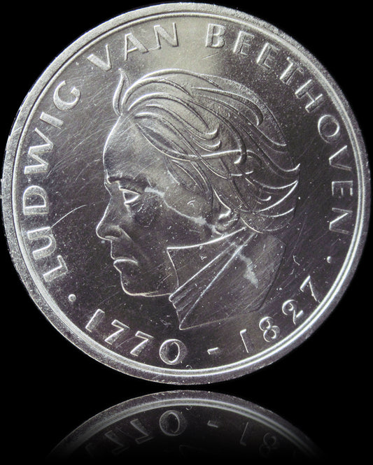 200TH BIRTHDAY OF LUDWIG VAN BEETHOVEN, series 5 DM silver coin, 1971