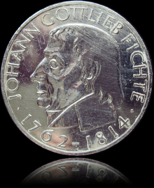 150TH ANNIVERSARY OF THE DEATH OF JOHANN GOTTLIEB FICHTE, series 5 DM silver coin, 1966