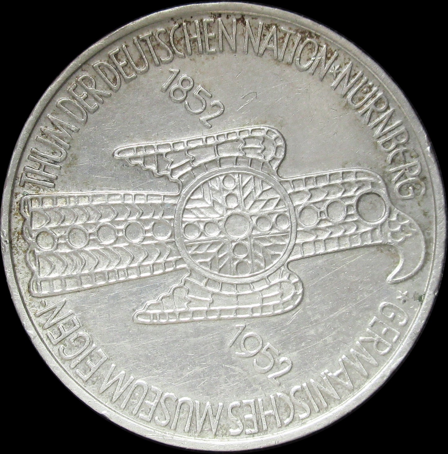 100 YEARS OF THE GERMAN NATIONAL MUSEUM, series 5 DM silver coin, 1953