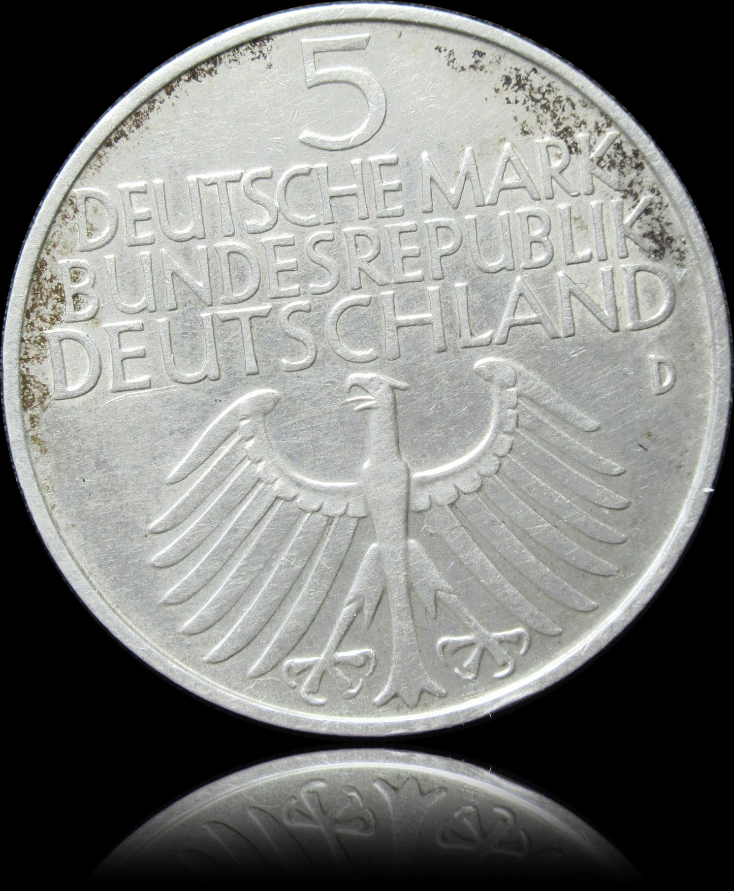 100 YEARS OF THE GERMAN NATIONAL MUSEUM, series 5 DM silver coin, 1953