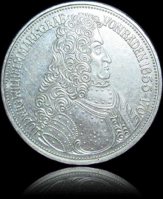 300TH BIRTHDAY OF LUDWIG WILHELM MARKGRAF VON BADEN, series 5 DM silver coin, 1955