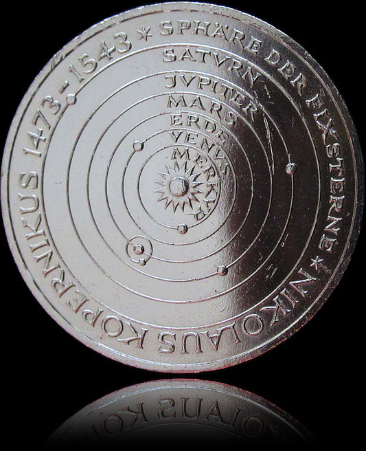 500. GEBURTSTAG VON NIKOLAUS KOPERNIKUS, Serie 5 DM Silbermünze, 1973