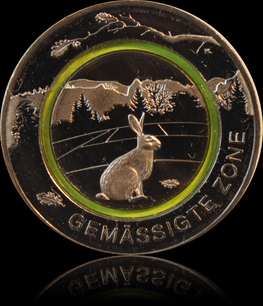 Temperate zone, 5 euro commemorative coin, series "Climate Zones of the Earth", brilliant uncirculated, 2019