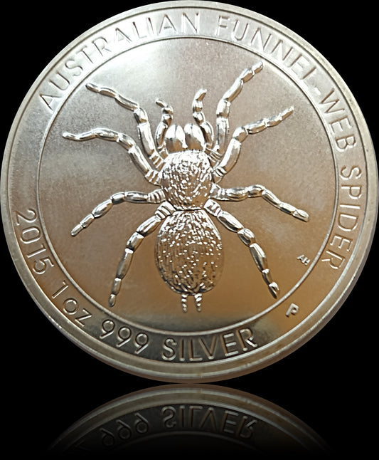 FUNNEL SPINNE, Serie Australian Deadly and Dangerous Animals, 1 oz Silber, 2015