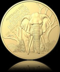 AFRICAN ELEPHANT, Australian Zoo series, 1 oz gold BU, 2022
