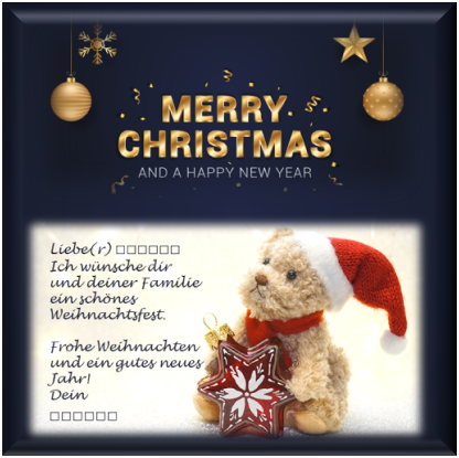 Christmas - Bear - Merry Christmas - 20 € gold