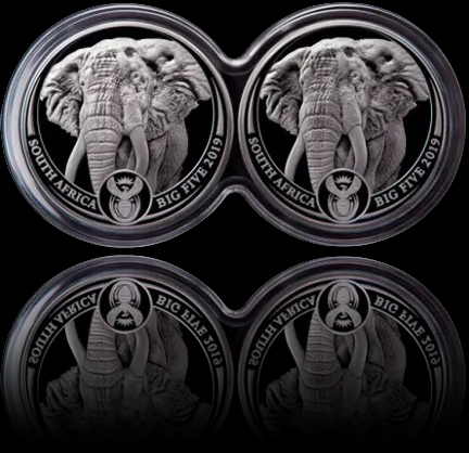 2 x ELEPHANT, Big Five Series I, 2 x 1 oz Silver Proof, 2019