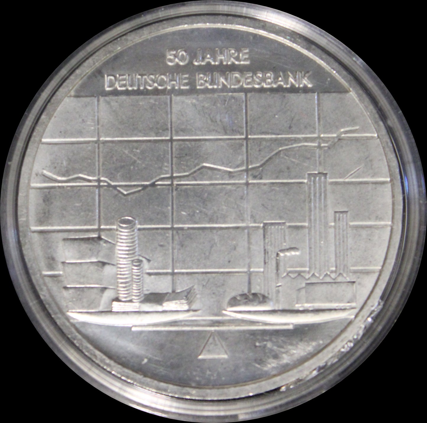 50 JAHRE DEUTSCHE BUNDESBANK, Serie 10 € Silber Gedenkmünzen Deutschland, Stempelglanz, 2007