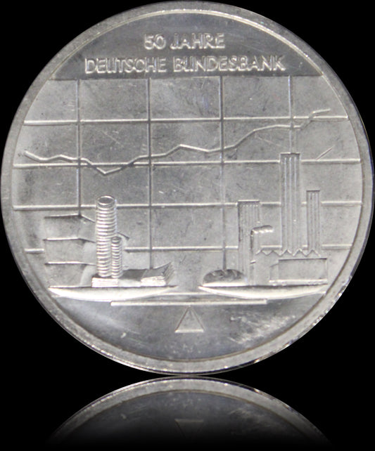 50 JAHRE DEUTSCHE BUNDESBANK, Serie 10 € Silber Gedenkmünzen Deutschland, Stempelglanz, 2007