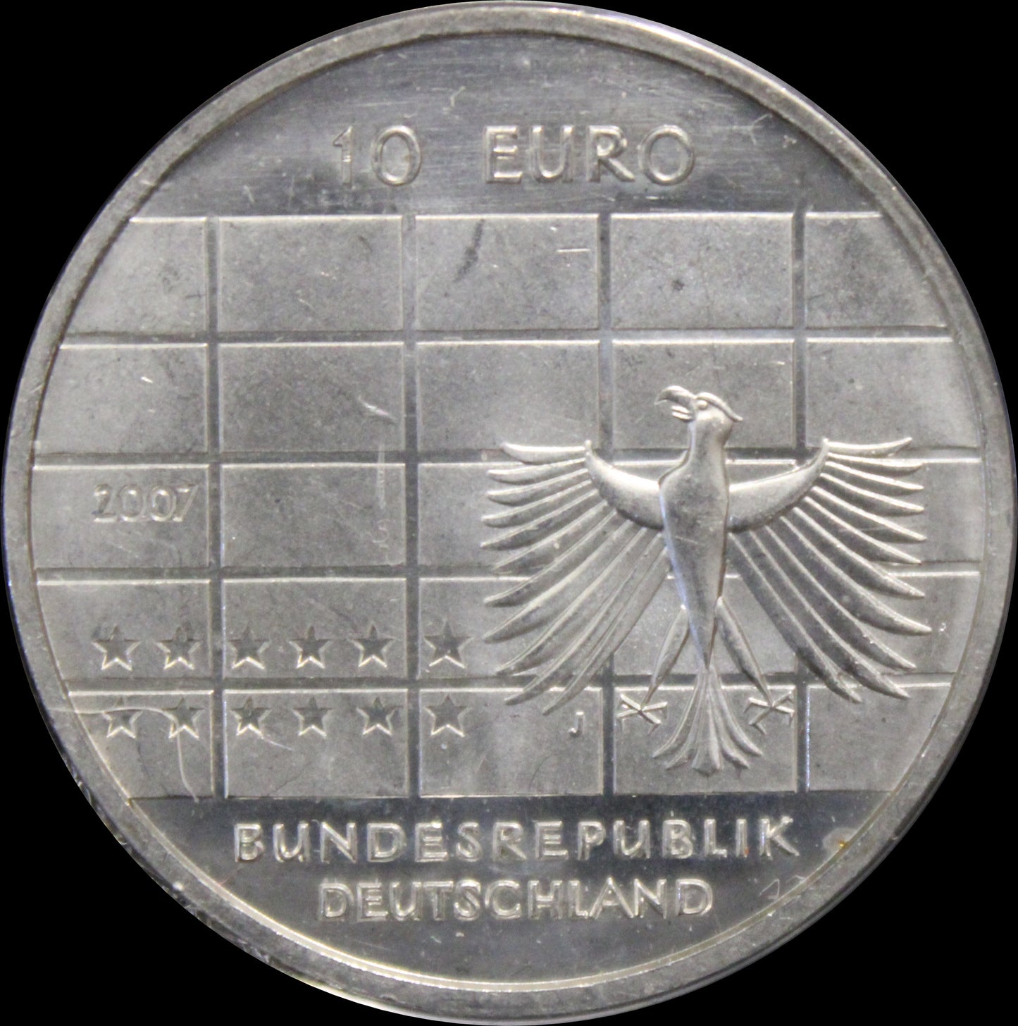 50 JAHRE DEUTSCHE BUNDESBANK, Serie 10 € Silber Gedenkmünzen Deutschland, Stempelglanz, 2007