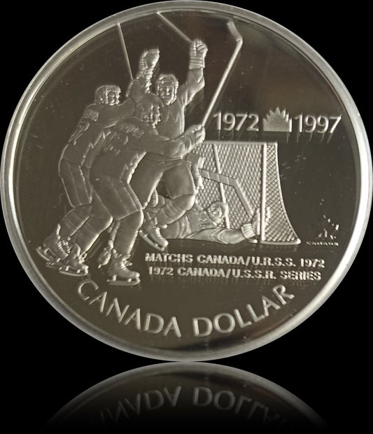 ICE HOCKEY 1997 SILVER DOLLAR CANADA, $1, 1997