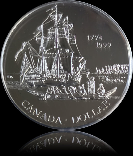 Anniversary of the Voyage of Juan Perez 1774-1999, Canada 0.75 oz Silver $1 1999