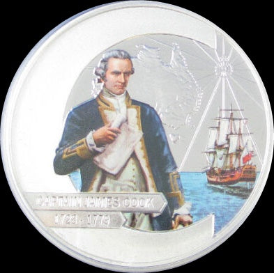 CAPTAIN COOK SILVER PROOF COIN COLLECTION, 4 x 1 oz Silver 1$, Proof, 2009