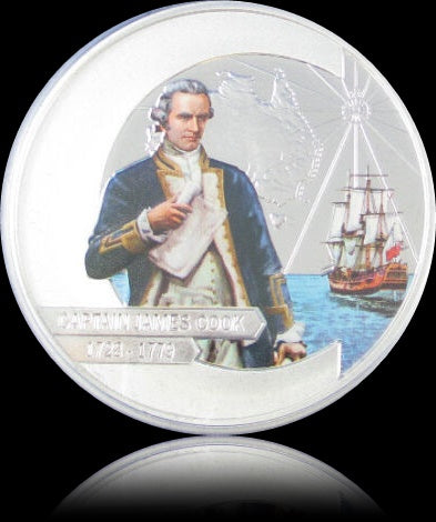 CAPTAIN COOK SILVER PROOF COIN COLLECTION, 4 x 1 oz Silver 1$, Proof, 2009