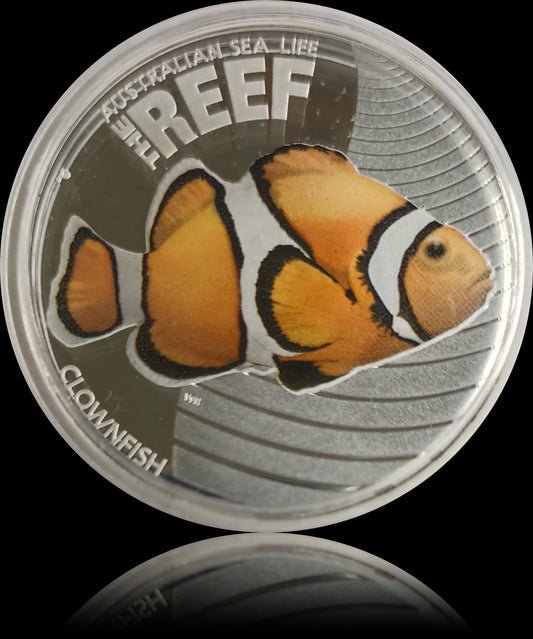 CLOWNFISH, Australia Sea Life I – The Reef series, 0.5 oz silver proof 50 cents, 2010