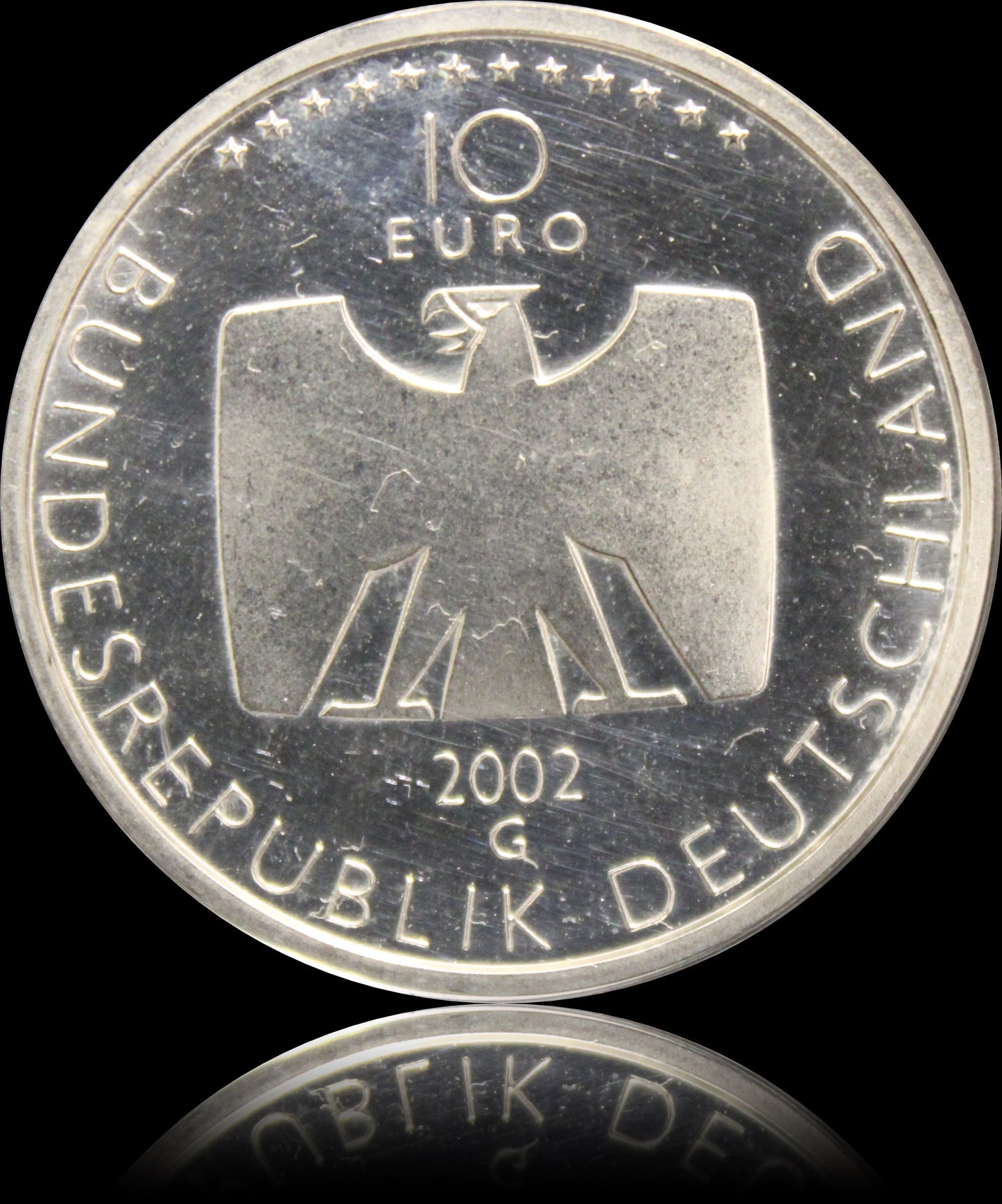 50 JAHRE DEUTSCHES FERNSEHEN, Serie 10 € Silber Gedenkmünzen Deutschland, Stempelglanz, 2002