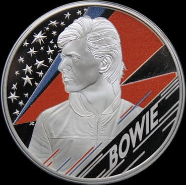 DAVID BOWIE, Music Legends Series, 1 oz Silver Proof Colored, £2, 2020