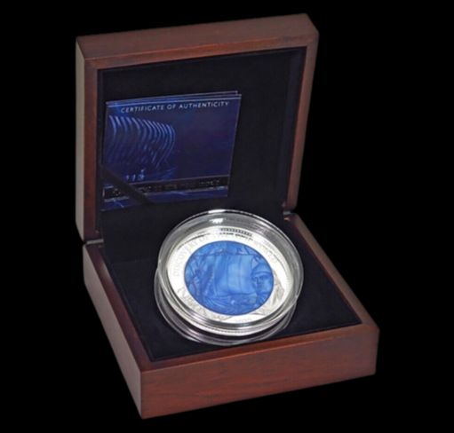 DISCOVERY NEW WORLD Leif Erikson, Series Mother of Pearl, 5 oz Silver $25, Proof, 2020