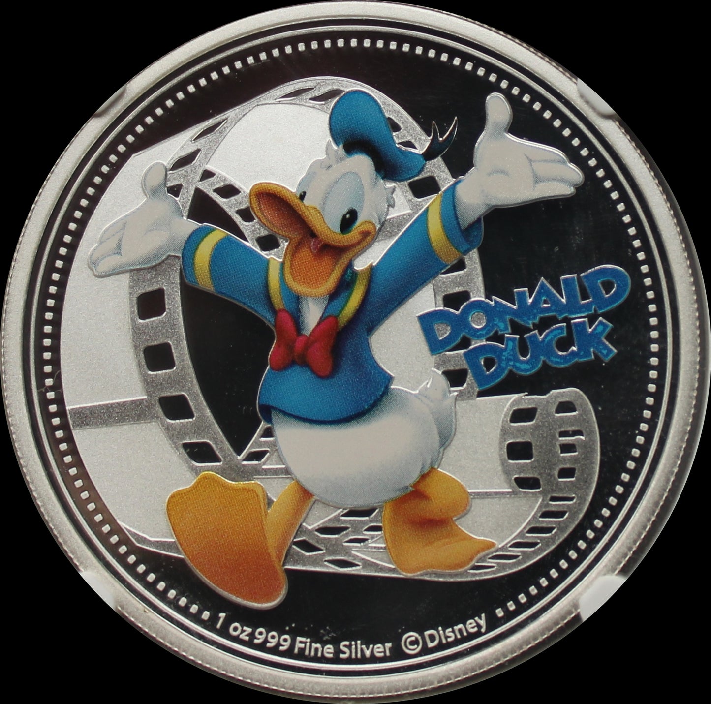 DISNEY – DONALD DUCK COLORED, Mickey and Friends series, 1 oz Silver Proof Colored PF70, 2014