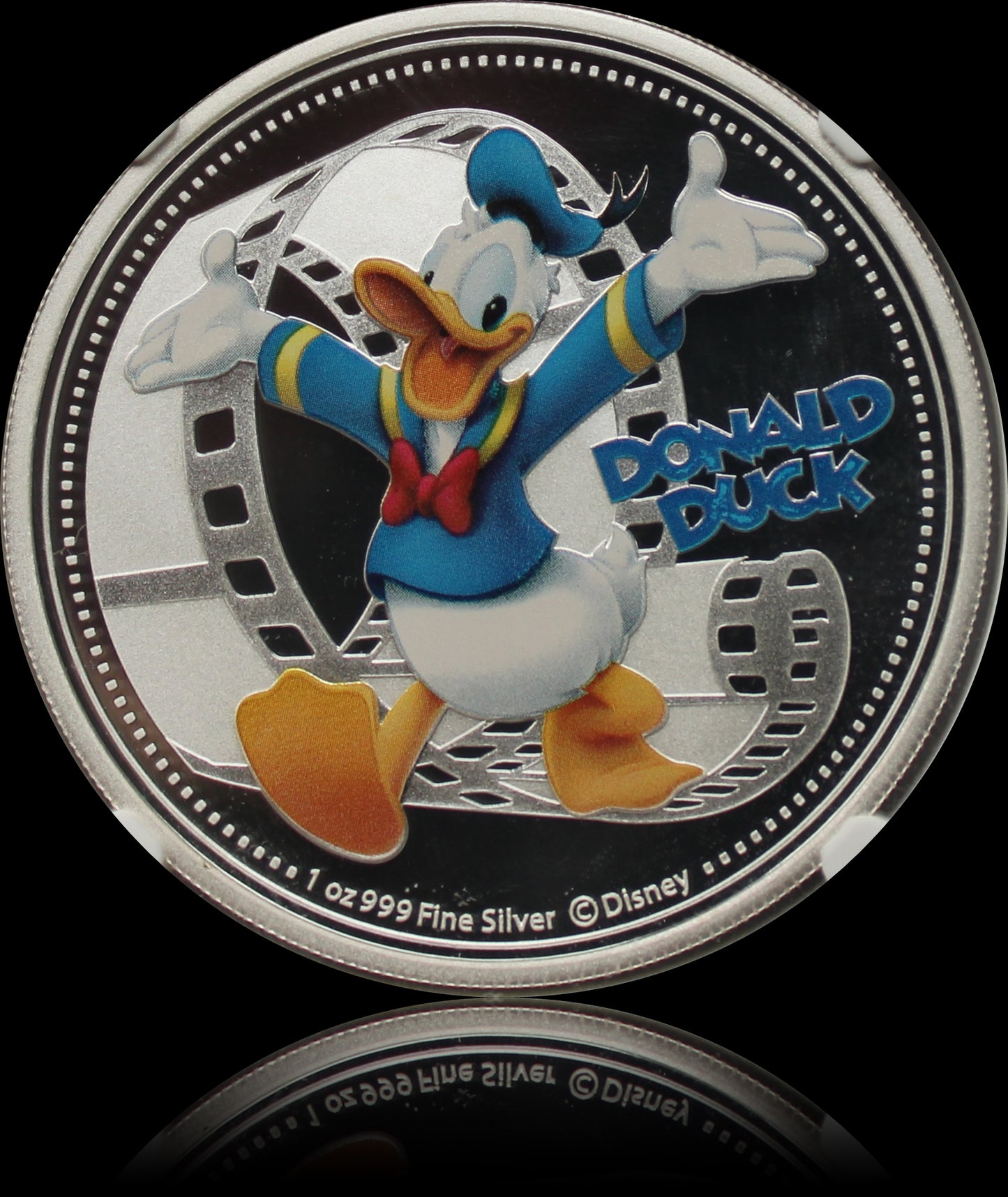 DISNEY – DONALD DUCK COLORED, Mickey and Friends series, 1 oz Silver Proof Colored PF70, 2014