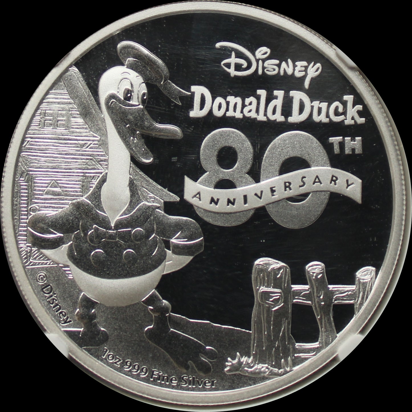 DISNEY – 80TH ANNIVERSARY OF DONALD DUCK, Mickey and Friends series, 1 oz Silver Proof PF70, 2014