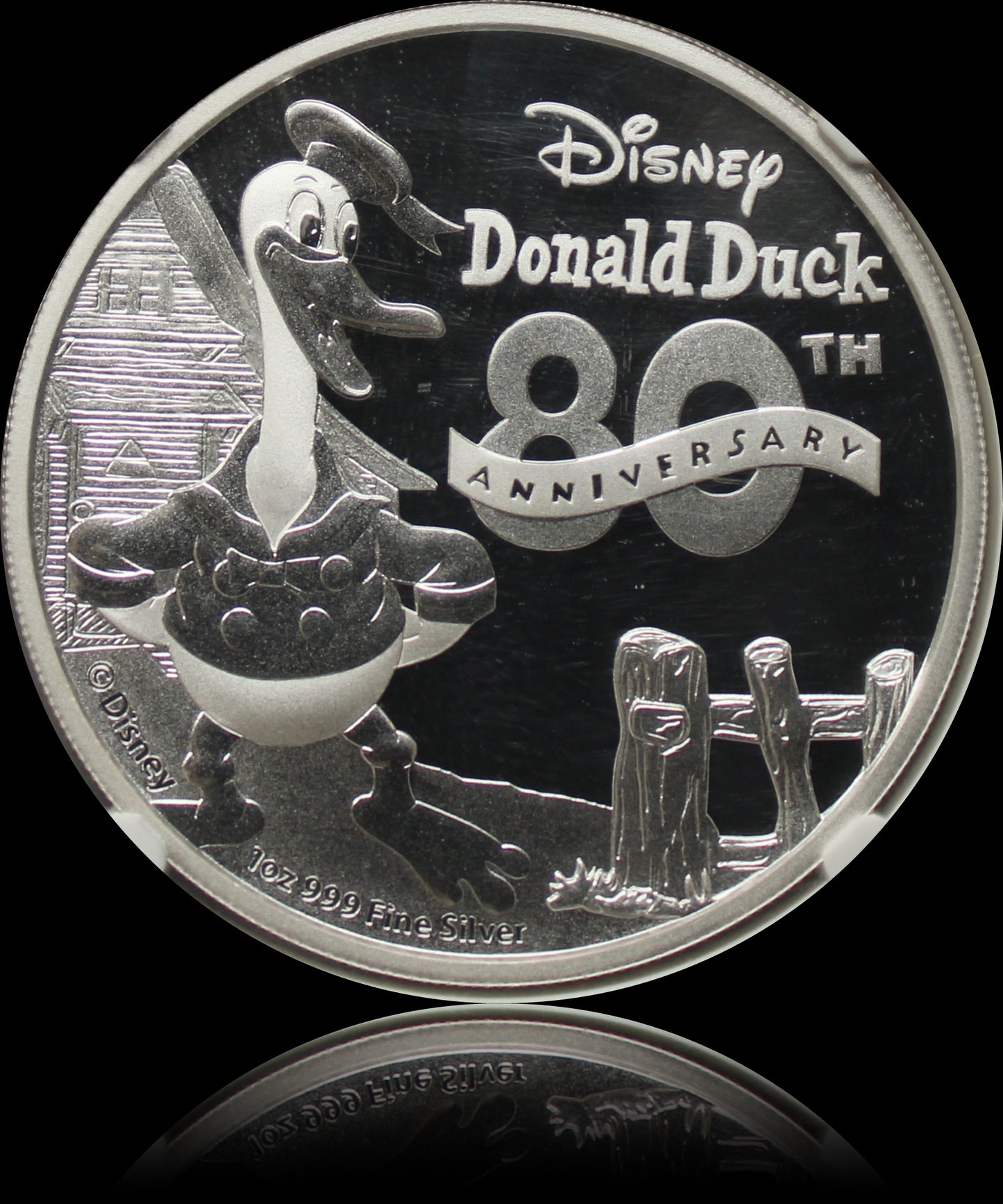 DISNEY – 80TH ANNIVERSARY OF DONALD DUCK, Mickey and Friends series, 1 oz Silver Proof PF70, 2014