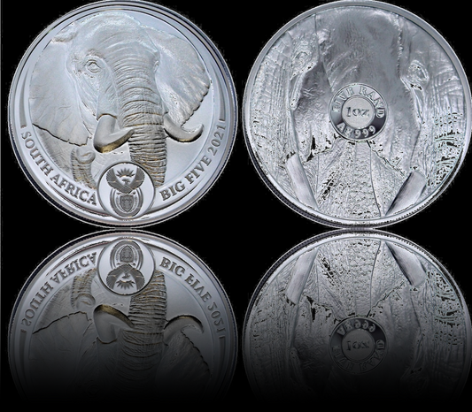 ELEFANT, Big Five Serie II, Privy Set, Proof 2 x 1 oz Silver, 2021