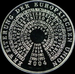 ERWEITERUNG DER EUROPÄISCHEN UNION, Serie 10 € Silber Gedenkmünzen Deutschland, Spiegelglanz, 2004