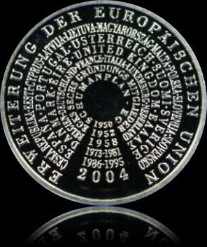 ERWEITERUNG DER EUROPÄISCHEN UNION, Serie 10 € Silber Gedenkmünzen Deutschland, Spiegelglanz, 2004