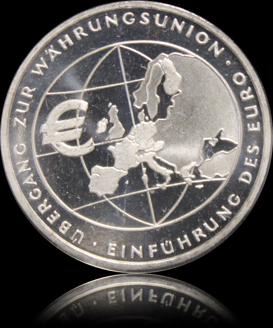 EINFÜHRUNG DES EURO, Serie 10 € Silber Gedenkmünzen Deutschland, Stempelglanz, 2002