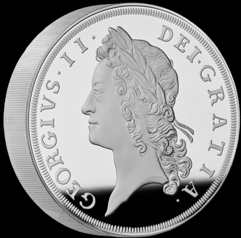 GEORGE II, British Monarch, 5 Oz Silver Proof 10 £, Proof, 2023