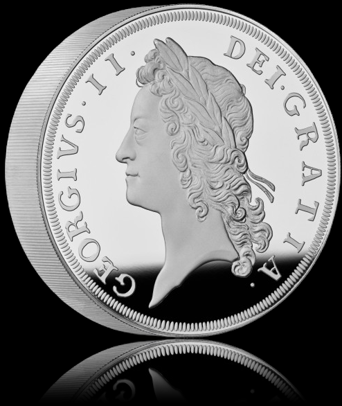 GEORGE II, British Monarch, 5 Oz Silver Proof 10 £, Proof, 2023