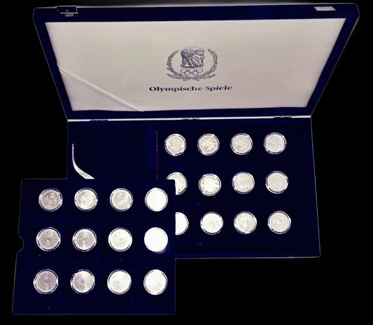 10 DM COMMEMORATIVE COINS 1972 -2001 (FULL), 43 pieces