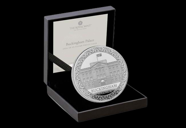 BUCKINGHAM PALCE, 5 Pounds, 1 oz Silber Proof, 2024