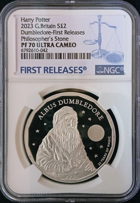 DUMBLEDORE, Serie Harry Potter, 1 oz Silver NGC PF 70, 2 £, 2023