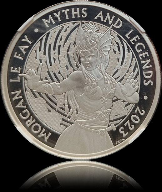 MORGAN LE FAY, SERIE Myths and Legends, 2 £, 1 oz Silber PR 70, 2023