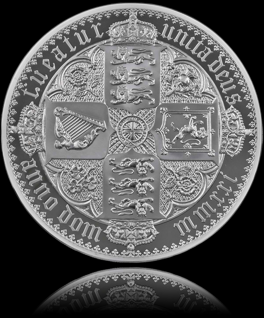 GOTHIC CROWN QUARTERED ARMS, Serie Great Engraveurs, 1 kg Silber 500 £, Proof, 2021