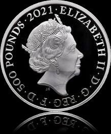 GOTHIC CROWN PORTRAIT, Serie Great Engraveurs, 1 kg Silber 500 £, Proof, 2021
